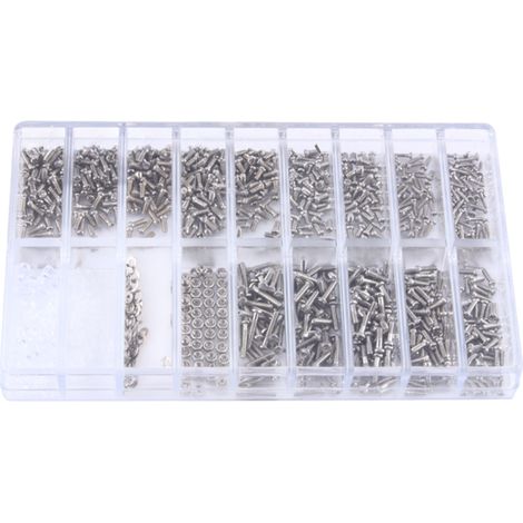 Beyamis Kit de réparation de vis pour lunettes de vue et de soleil en acier inoxydable : assortiment de petites vis, écrous et rondelles. (1/5)