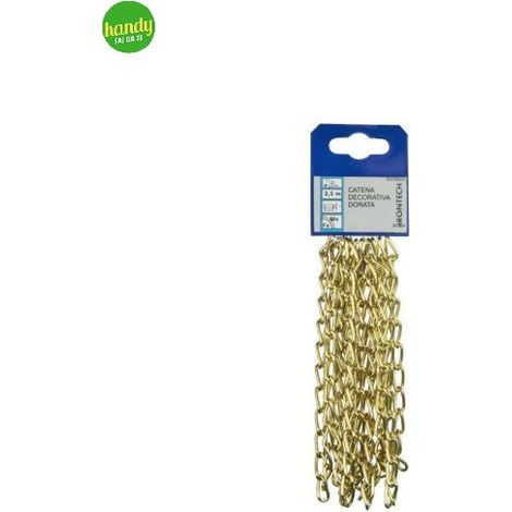 Catena decorativa pretagliata Ø 2 mm. in acciaio ottonato 2,5 mt. (1/2)