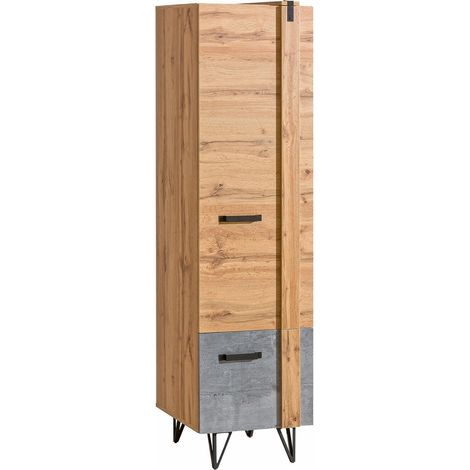 Estantería Domdele 101 , Con puertas, Cerrable, Aglomerado laminado, Número de puertas: 2, Número de cajones: 0, 187x45x56cm (1/5)
