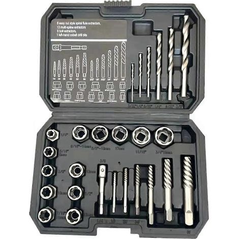 Ensemble de 26 guides de perçage pour extracteurs de vis (1/5)