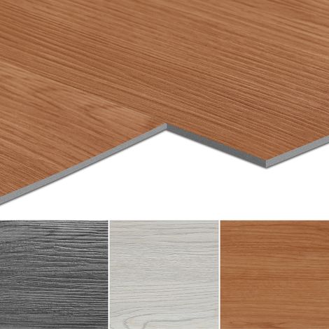 Wolketon Design Revestimiento de suelo PVC, Tira de vinilo autoadhesiva, Deluxe Suelo de vinilo, 91,5 cm x 15,2 cm x 2 mm, 18 piezas 2,51 m² Marrón