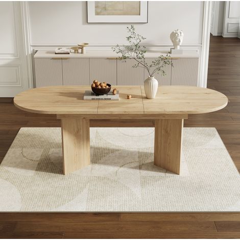 Esstisch ausziehbar für 4-8 Personen MDF Eiche OKMYHOME (1/5)