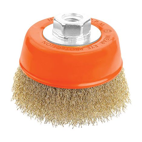 SPAZZOLA ACCIAIO A TAZZA + FILETTO 7700 WOKIN - MM 100 F.M14 770004- 3 pezzi