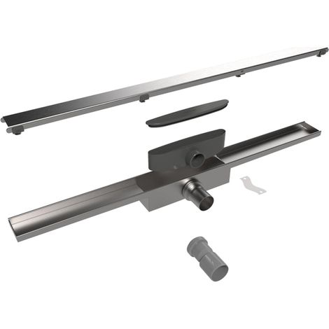 Easy Drain Compact 30 zero caniveau de douche plaque simple avec sortie latérale 6x100cm inox