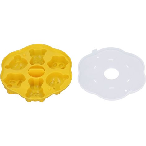 Moule à gelée en silicone en forme de patte d'ours et de chat, avec couvercle, jaune. Idéal pour la cuisine. (1/5)