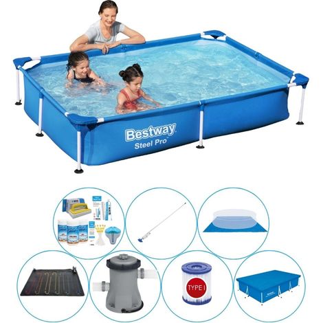 Bestway Bestway Steel Pro Rectangulaire - 221x150x43 cm - 8-pièces S22210