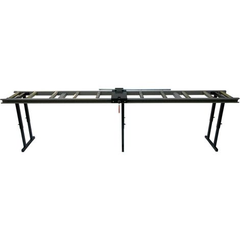 ELMAG Rollbahn m. Schiebeansch. & Skala, für Band- Kreissägen ect., Type LCB-2000/300 mit 2 Stützfüßen, Länge:2 m, Rollen:300x50x1,5 mm, Bahnbr.:390 m (1/3)