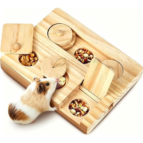 Jouet Forage Bois 6 en 1 pour Hamster Lapin Cochon d'Inde (1/5)