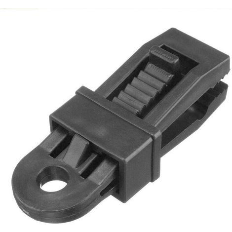 Noir,Lot de 24 clips pour bâche - Grands clips avec poignée de verrouillage solide - Pour tentes, couvertures, auvents, bannières, bateau, jardinage, auvents - Noir (1/5)