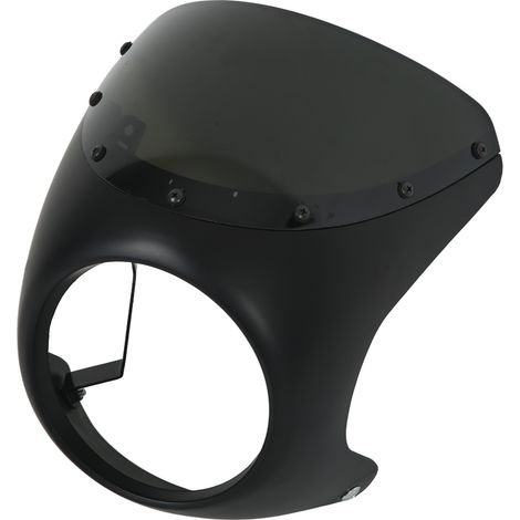 Pare-brise de protection universel pour phare de moto rond de 7 pouces, compatible avec la plupart des motos, noir mat (1/5)