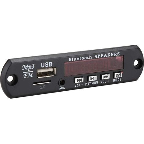 Carte Décodeur MP3 - Bluetooth - Entrée AUX - Lecteur USB et Carte SD - Radio FM - Alimentation 5V/12V - Mémoire à l'arrêt - 1 Pièce (1/4)