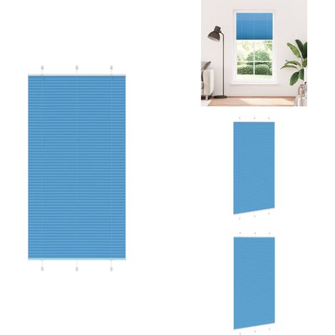 Store plissé bleu 110x200 cm largeur du tissu 109,4cm polyester - Store Plissé - Stores Plissés - Store Plissé De Fenêtre - Plisse Aveugle (1/5)