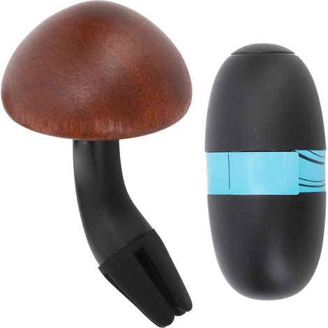 Diffuseur de parfum champignon à clipser sur la grille d'aération de votre voiture. Design en bois ABS à texture naturelle. Réduit la fatigue. Désodorisant à clipser sur la grille d'aération.