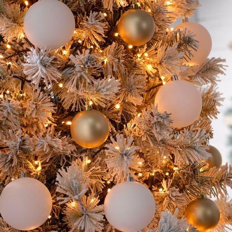 15.5m Indoor & Outdoor Flickering Effect LED Christmas Tree Fairy Lights Warm White (1/5)