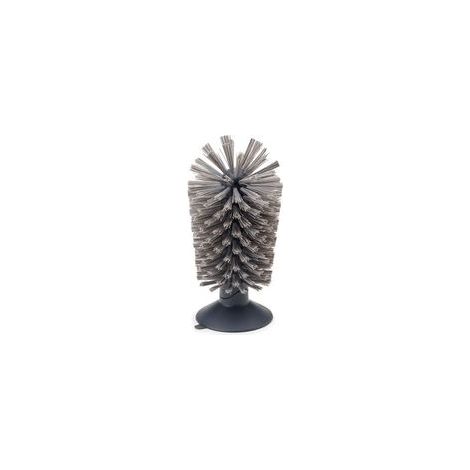 Spazzola creativa con ventosa per la pulizia del lavello, ideale per bicchieri, calici da vino, bottiglie di vetro e per la pulizia della cucina, 1 pezzo (grigio) - Crezuo