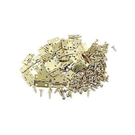 50 Scharniere – inklusive Schrauben – Einfache Montage – Innentürscharniere – Türscharnier – 8 x 10 mm – Gold – Edelstahl