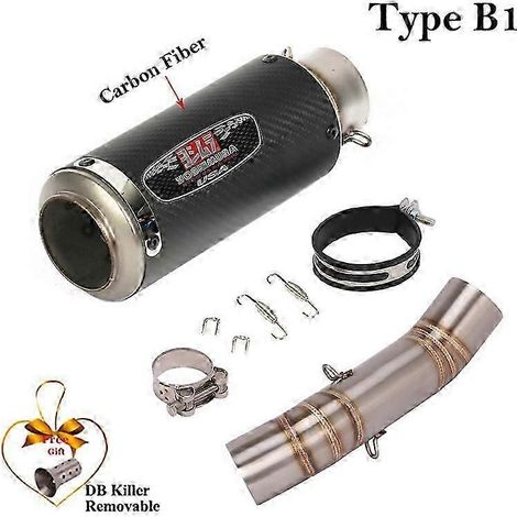 Tubo De Escape De Fibra De Carbono Para Motocicleta, Silenciador Trasero De 51mm, Db Killer, Para Honda Nx500 Nx 500, Ao 2024( Type B1) (1/5)