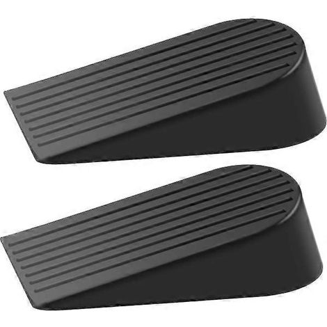 Butées de porte, cales de porte extra larges en caoutchouc noir robustes. (1/5)