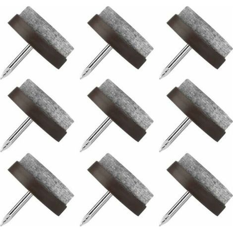 Patin Chaise a Clouer, 80 Pcs Clous Patins de Meuble, Patins Glisseurs Rond 22mm Tampon Chaise, Patins Meubles en Feutre Tampons pour Protection Pieds de Table Chaise Meubles (1/4)