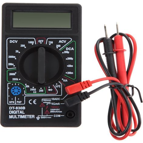 Multimetro Tester Digitale Batteria 9v con Puntali Analogico DT-830B