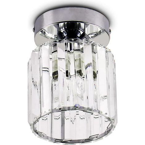 Générique Éclairage de plafond en cristal Mini lustre moderne plafonnier luminaire suspendu en cristal pour cuisine île salle à manger chambre couloir,E26,Argent (1/3)