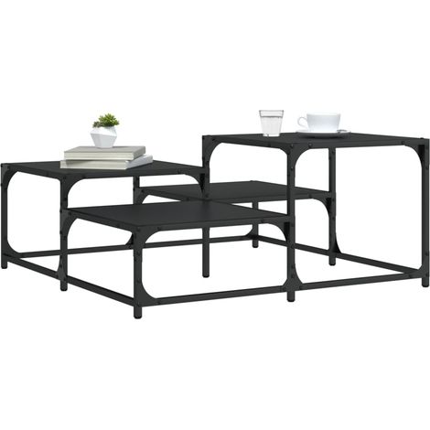 vidaXL Coffee Table Black 87,5x87,5x40 cm Engineered Wood (1/5)