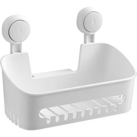 Panier De Rangement Pour Douche - Support À Ventouse En ABS - 30,5 X 20,9 X 12 Cm - Installation Sans Perçage - Usage Salle De Bain Douche Baignoire Cuisine - 1 Pièce (1/5)
