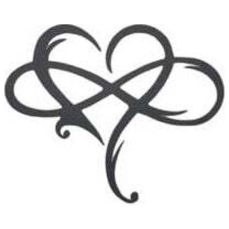 Wall Hangings Heart Metal Wall Art, Always and Forever Love Heart Shape Infinity Symbol Gift for Home Wedding Valentine's Day Decor, 30x25cm (1/4)