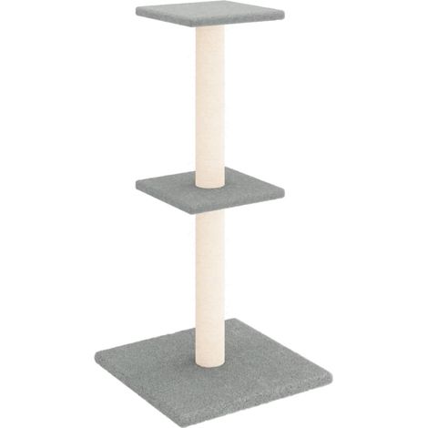 Tiragraffi per gatti Mobili per arrampicata su torre Tiragraffi piattaforma da arrampicata con tiragraffi in sisal leggero 73 cm grigio 020022615