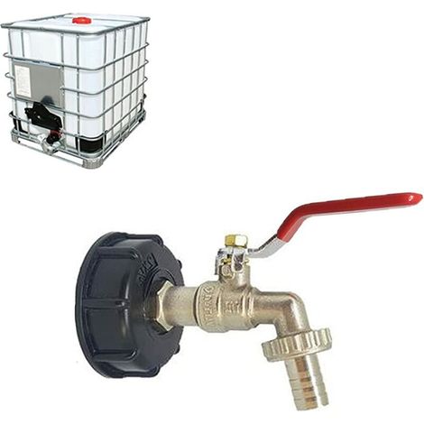 Adaptateur IBC avec robinet à boisseau sphérique en laiton 1\\/2 S60X6, réservoir d'eau de jardin IBC, pièces de la vanne de rechange pour raccord fileté (1/5)