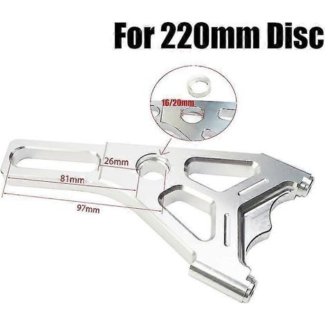 Étrier de frein à disque de moto Rpm Caliper, entraxe 82 mm, universel, pour disque flottant 200 mm/220 mm avec support adaptateur - support D 220 (1/5)