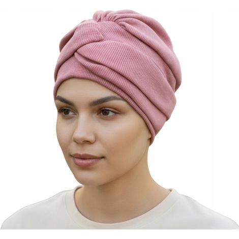Turbante elegante para mujer Blanca 540, universal, incluso después de la quimioterapia. (1/5)
