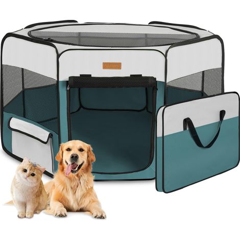 Parc de Jeu Portable Pliable pour Chien/Chat/Chiot, Niche d'exercice pour Chiens, Chats, intérieur/extérieur, Housse Amovible en Maille (1/5)