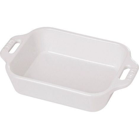 Pirofila Gratin Rettangolare 26 x 17 cm Bianca in Ceramica
