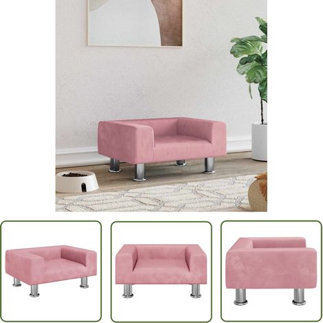 The Living Store Lit pour chien rose 50x40x26,5 cm velours - Panier Pour Chien - Lit Pour Chien - Coussin Pour Chien - Canapé Pour Chien - Accessoires Pour Chien (1/5)