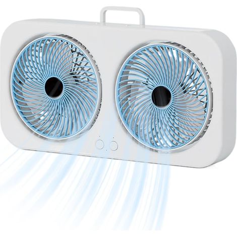 Ventilateur de Bureau Compact et Silencieux Ventilateur Double (1/5)