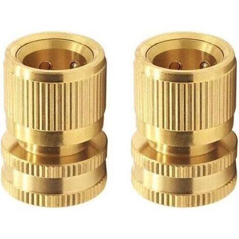 Raccord d'Arrosage 19 mm (3/4\") en Laiton, Rapide Raccord Connecteurs pour Tuyau d’arrosage dans Le Jardin Lot de 2 (1/5)