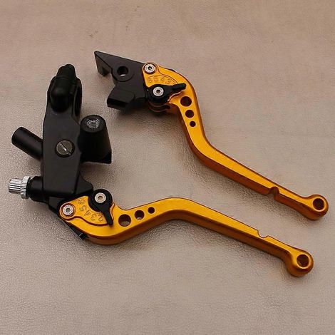 Accessoires pour motos sportives : guidon de type ninja, poignée de frein à main, klaxon, poignée de frein à main, embrayage Jonway Fighting Falcon (Golden 2). (1/5)