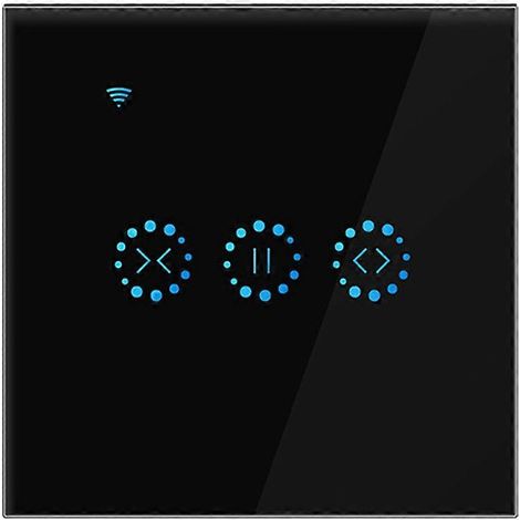 Interrupteur Wi-Fi à pression pour volet roulant, stores et rideaux, compatible avec Alexa - Noir (1/5)