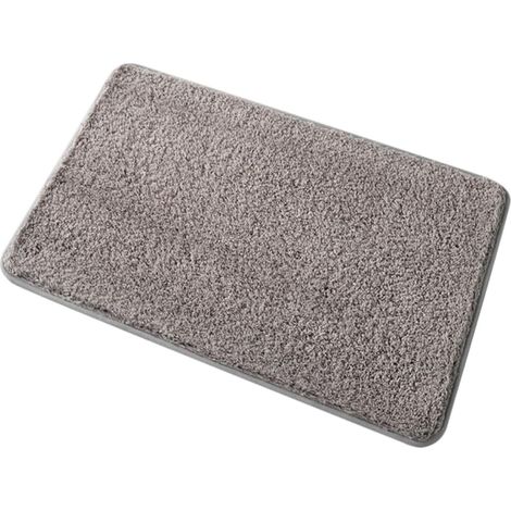 Tapis de Bain Antidérapant en Microfibre Super Absorbant Gris 80X50 CM Tapis de Salle de Bain Absorbant et Résistant Décoratif (1/5)
