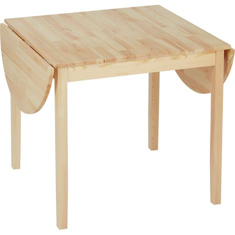 Mesa de comedor de madera, mesa de cocina plegable para 6 personas con diseño de hojas abatibles, 140 x 70 x 75 cm, madera natural