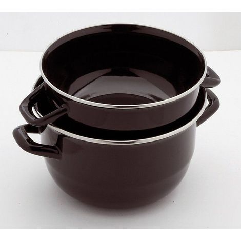 Muscheltopf BAUMALU Emaille 24 cm schwarz 5 L kompatibel mit allen Herdarten und Induktion