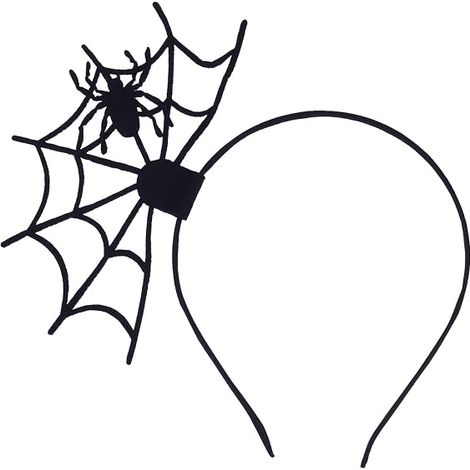 Bandeau à cheveux en toile d'araignée pour Halloween, accessoire de cheveux pour femmes et filles - Noir (1/5)