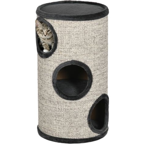 Secchio tiragraffi a tre strati, con superficie in corda di sisal, 38 cm x 38 cm x 70 cm, grigio, spedizione in loco. (1/5)