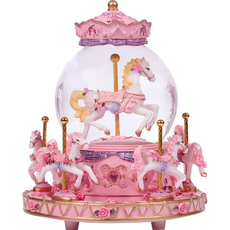 Boîte à musique carrousel boule de cristal avec télécommande Bluetooth - Cadeau de Noël (1/5)