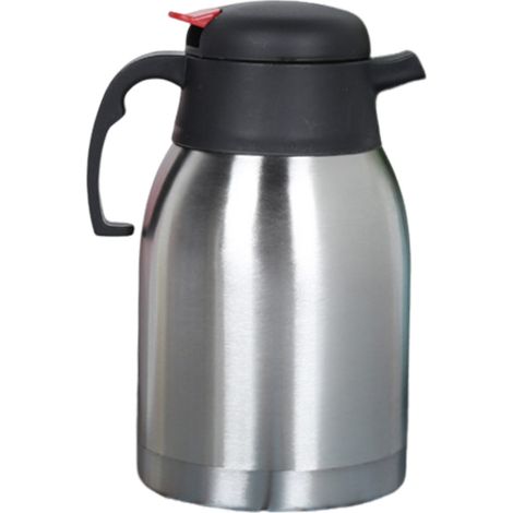 1 Carafe thermique 2L, acier inoxydable 304, isolation vide, bec verseur bouton rouge, cuisine bureau (1/5)