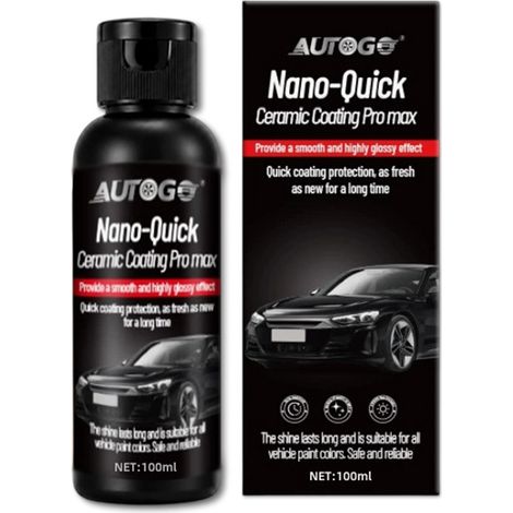 AUTOGO Nano Agent de revêtement céramique rapide pour voitures - Revêtement rapide et cire cristalline pour l'entretien de la peinture automobile (1/5)