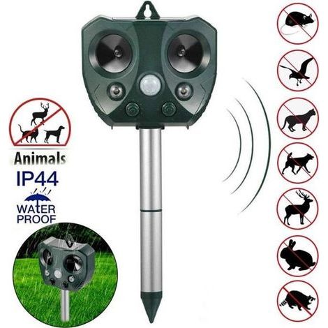 Ultrasonic Solar Repellent for Cats, Dogs, and Mice - Adjustable Frequency to Protect Gardens from Pests