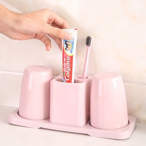 Juego de baño con taza, portacepillos de dientes y pasta de dientes para parejas creativas (polvo nórdico) (1/5)