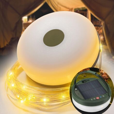 Outdoor Solar Waterproof Portable Retractable String Light, 3 in 1 Camping String Light, 8 Lighting Modes 12M Outdoors, Solar/USB Rechargeable Tent Lamp for (Solar) (1/5)